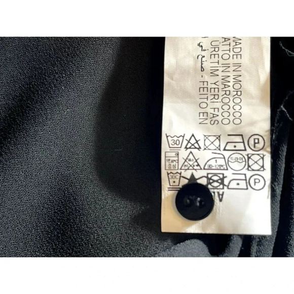 Zara Basic Women's Black Button-Up Shirt Pearl Detail Long Sleeve Size Small - Picture 3 of 7